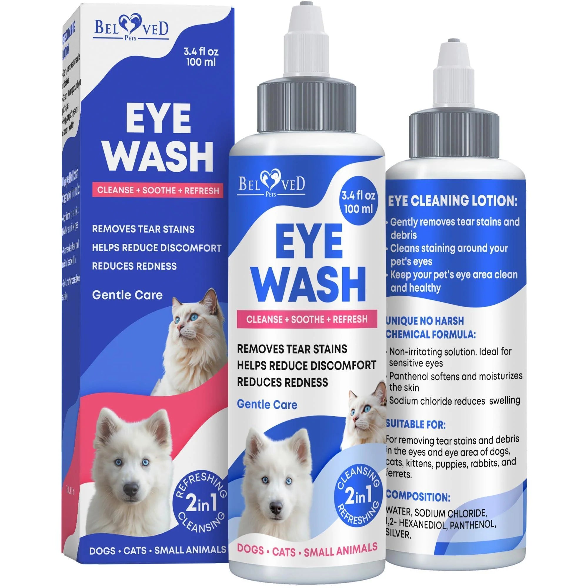 Cat Dog Eye Wash Drops Tear Stain Remover Cleaner Eye Infection Treatment