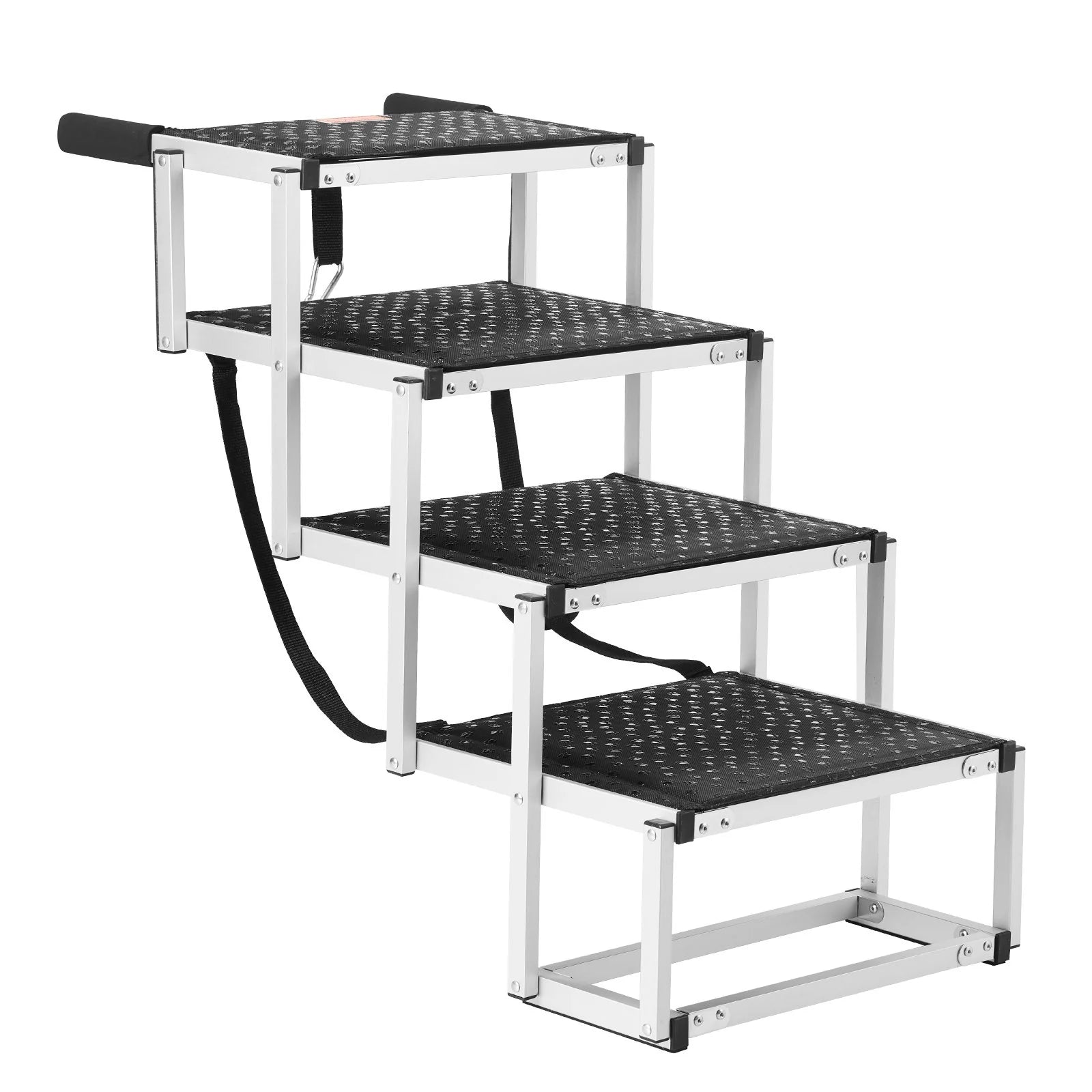 VEVOR Dog Stair for Cars 4-Step Folding Dog Steps Aluminum Loads up to 150 Lbs