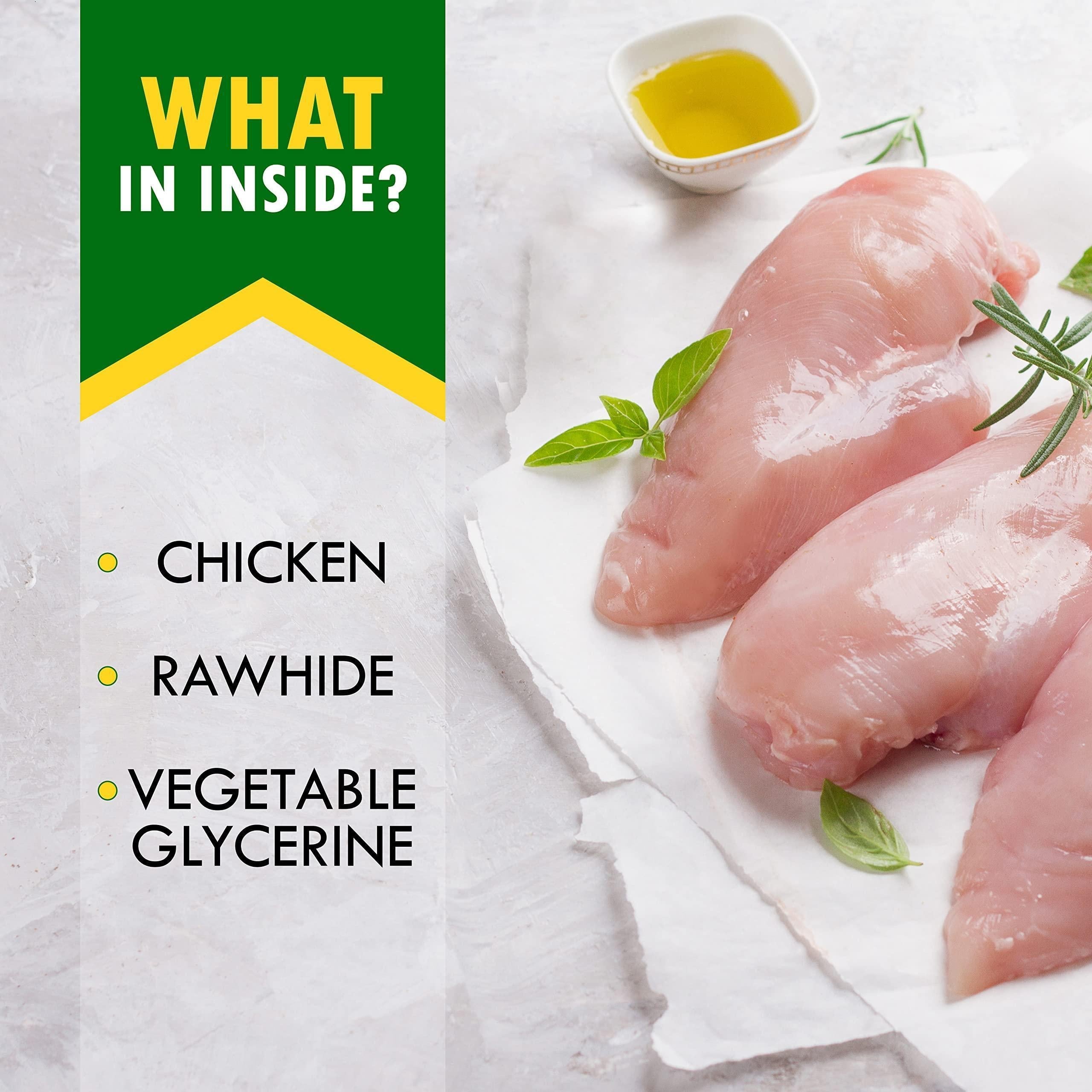 Dog Smoked Rawhide Sticks Wrapped Chicken & Pet Natural Chew Treats Grain