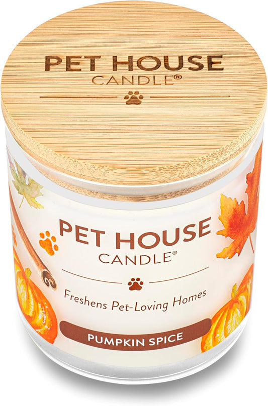 Pet House Fall Candles, Long Lasting, Clean Burning, Soy Wax Scented Candles for Pet Odor, Pumpkin Spice, 2 Pack