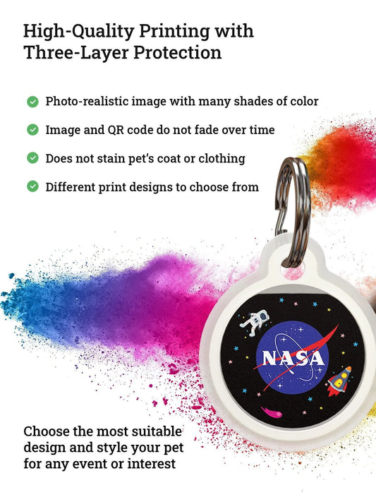 Dog Tags for Pets Silicone QR Code Pet ID Tags for Dogs & Cats Yin Yang L Size