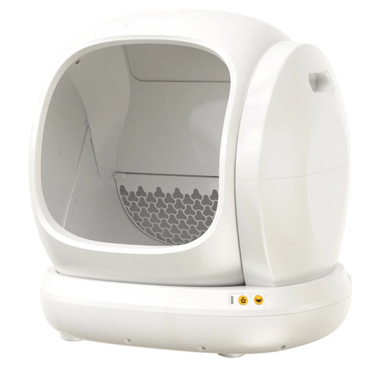 75L Smart Automatic Self-Cleaning Cat Litter Box, APP Control/Integrated Safety Protection,White