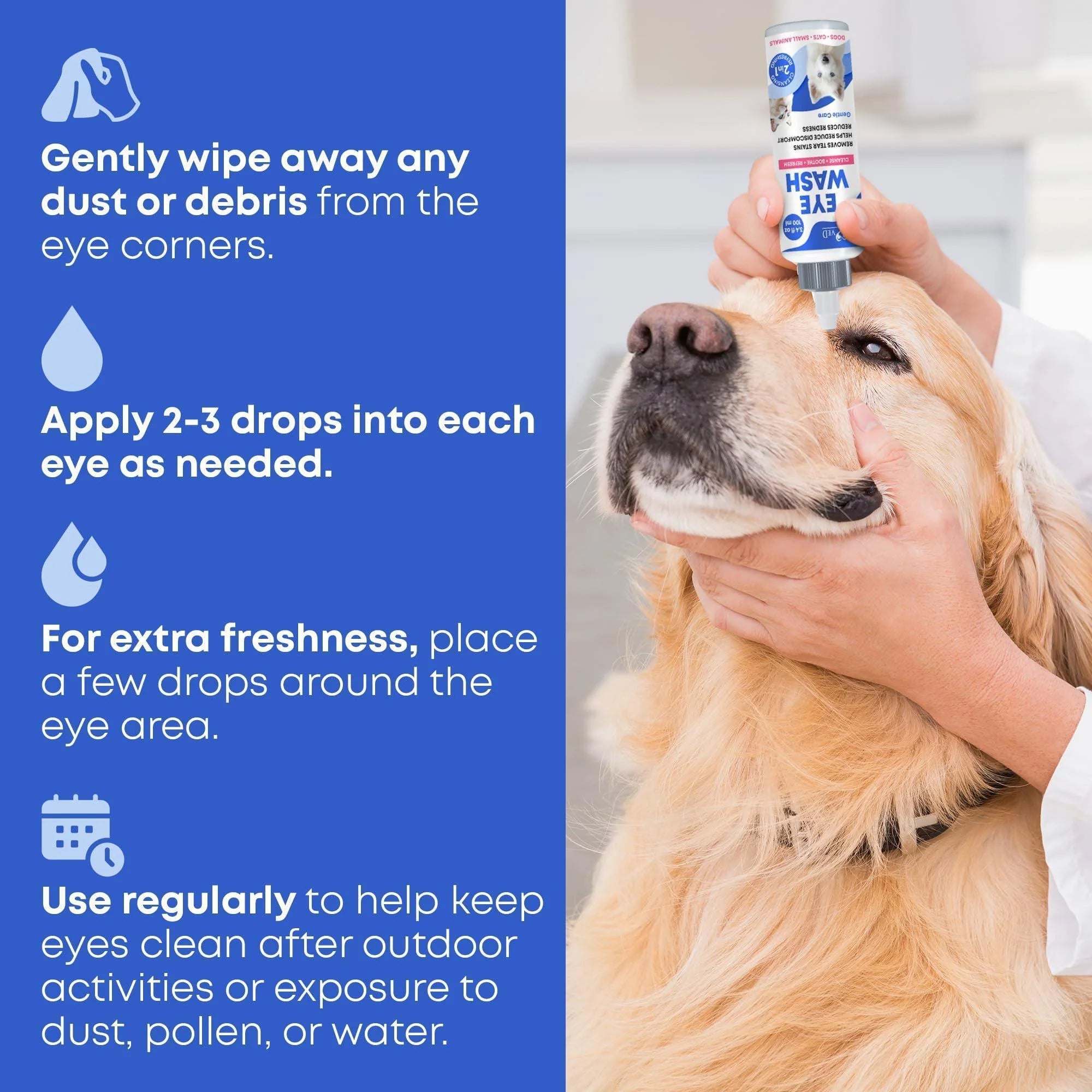 Cat Dog Eye Wash Drops Tear Stain Remover Cleaner Eye Infection Treatment