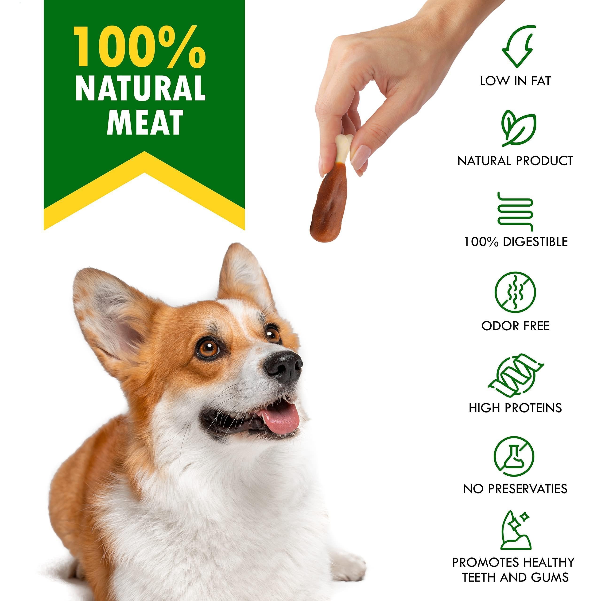 Dog Calcium Bones Wrapped Chicken & Rawhide Free Chew Treats Pet Healthy