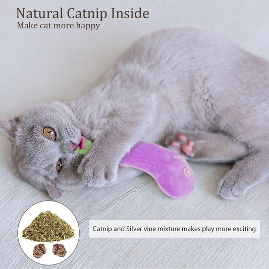 Catnip Cat Toys, Value Pack Cat Nip Toys for Indoor Cats Kitten Chew and Exercise, Interactive Kitty Kicker Toy for All Breeds, Set of 5