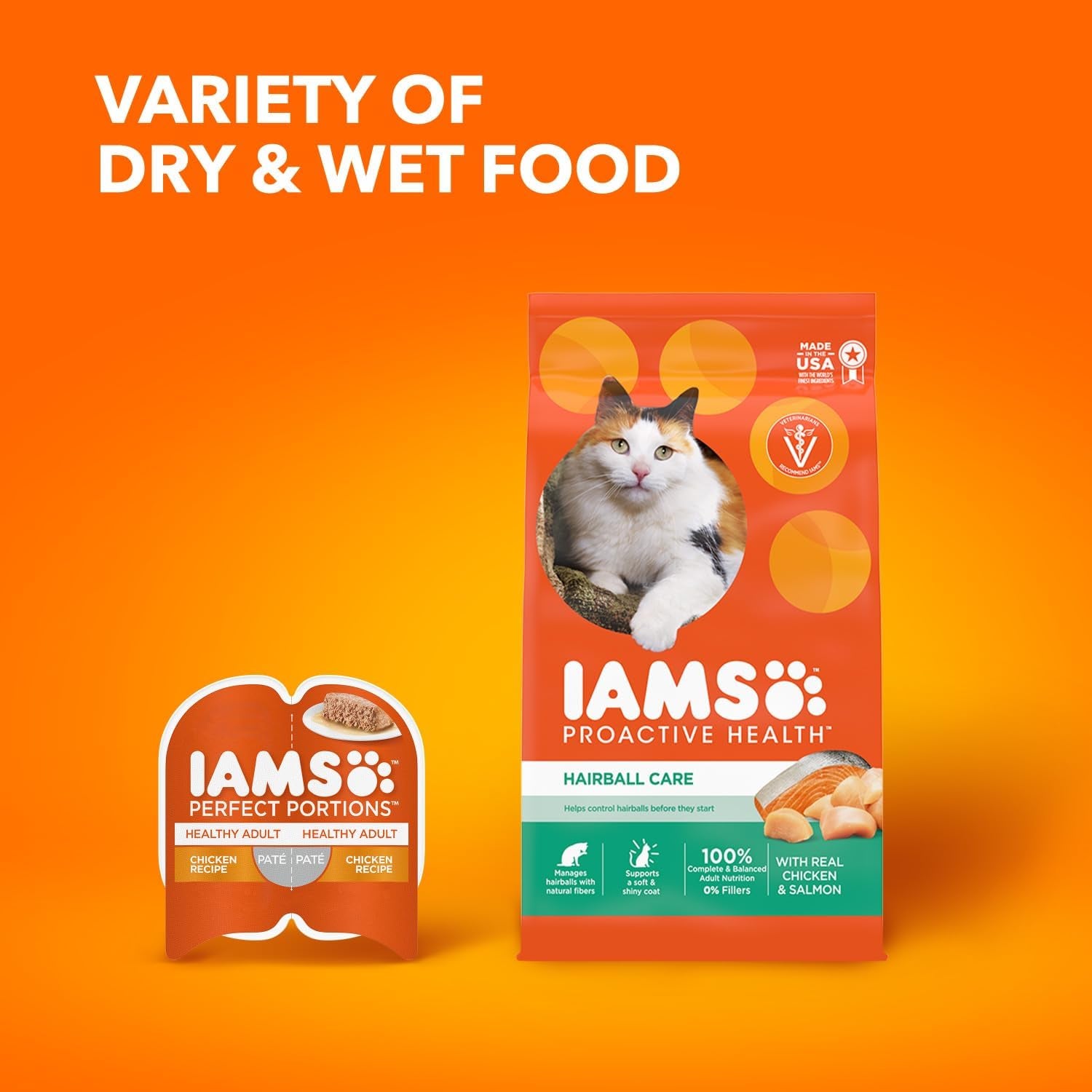 Proactive Health Dry Cat Food Hairball Care, Adult Cat Food, with Real Chicken and Salmon, 7 Lb. Bag