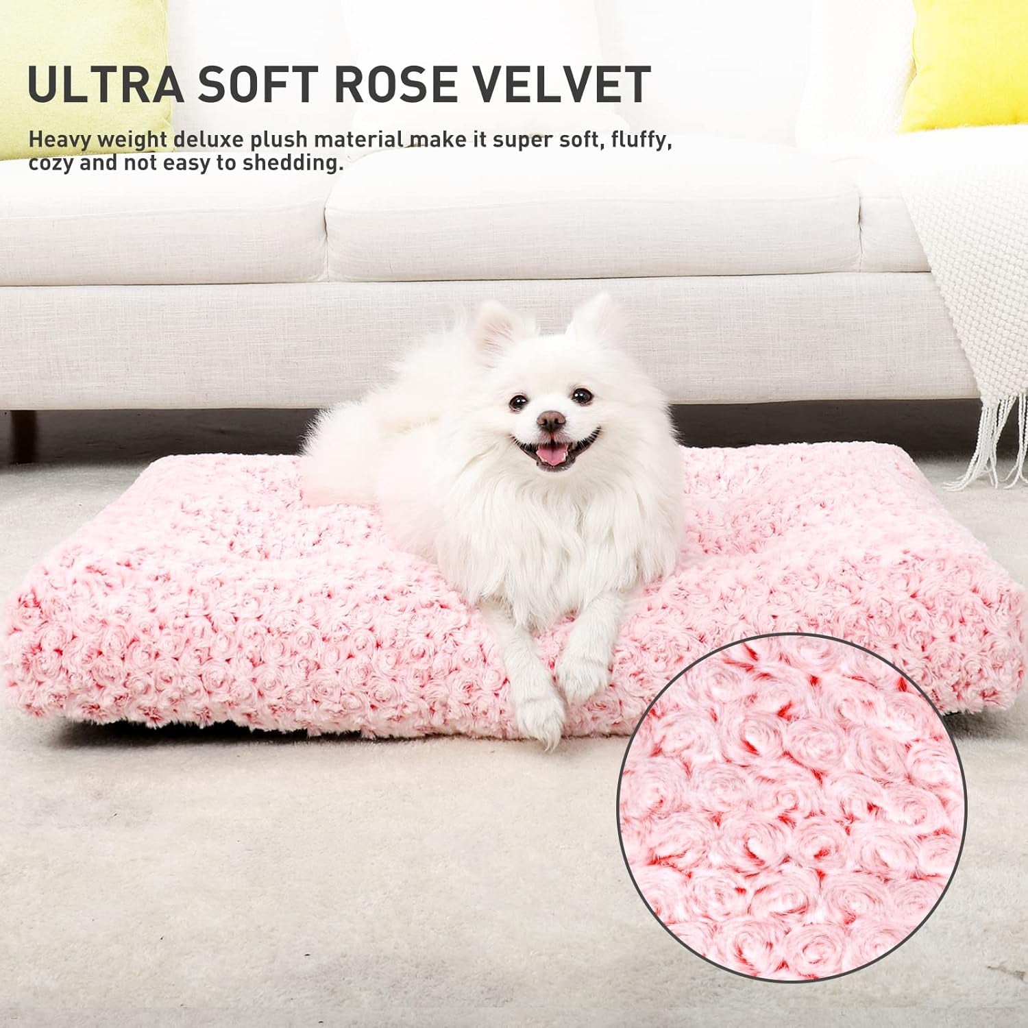 Washable Dog Bed Deluxe Plush Dog Crate Beds Comfy Kennel Pad Anti-Slip Pet Sleeping Mat for Large, Jumbo, Medium, Small Dogs Breeds, 29